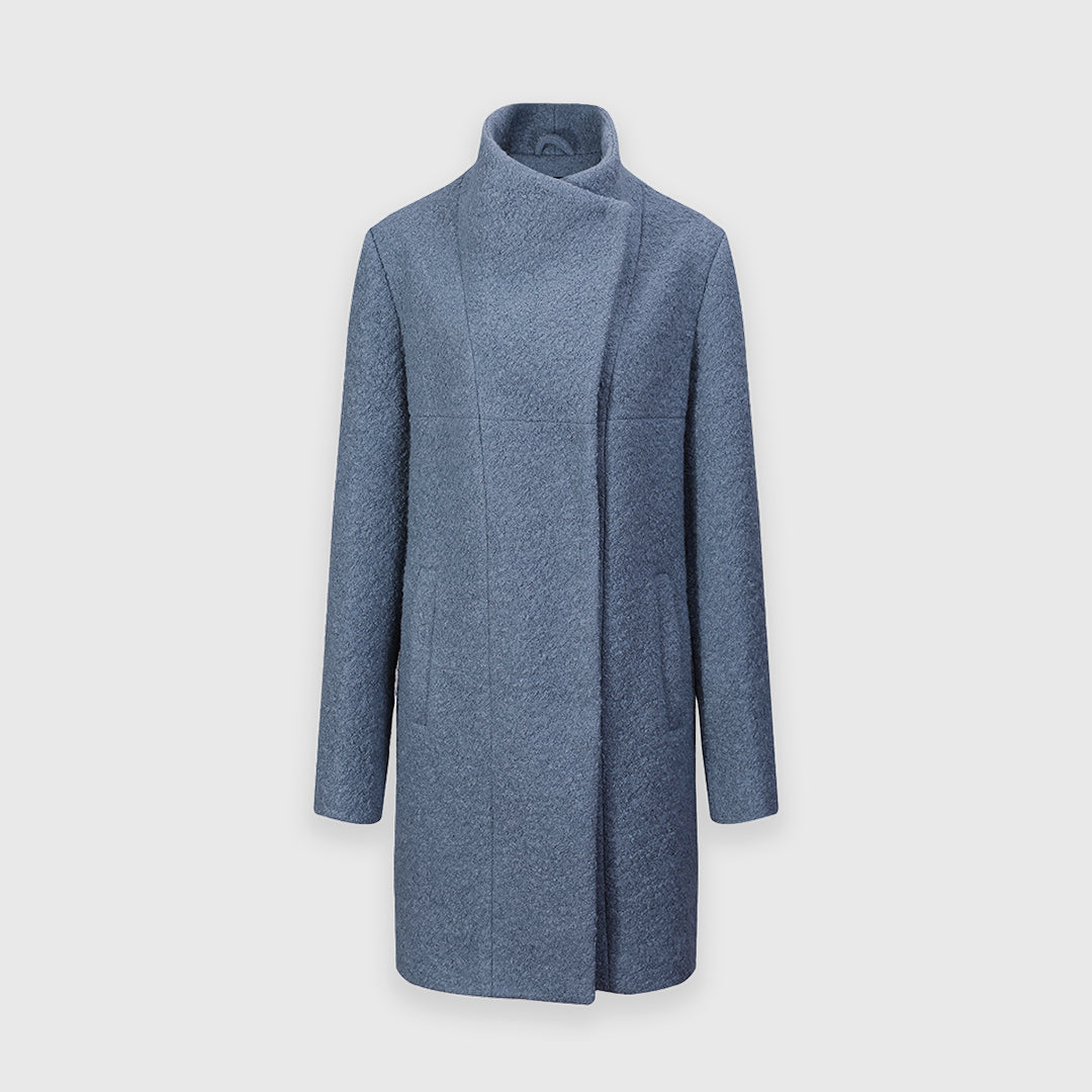 Every winter wardrobe needs a timeless blue wool coat