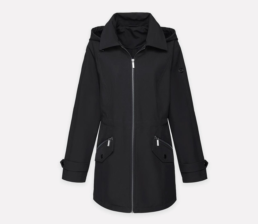 Women's Black Pea Coat ikazz