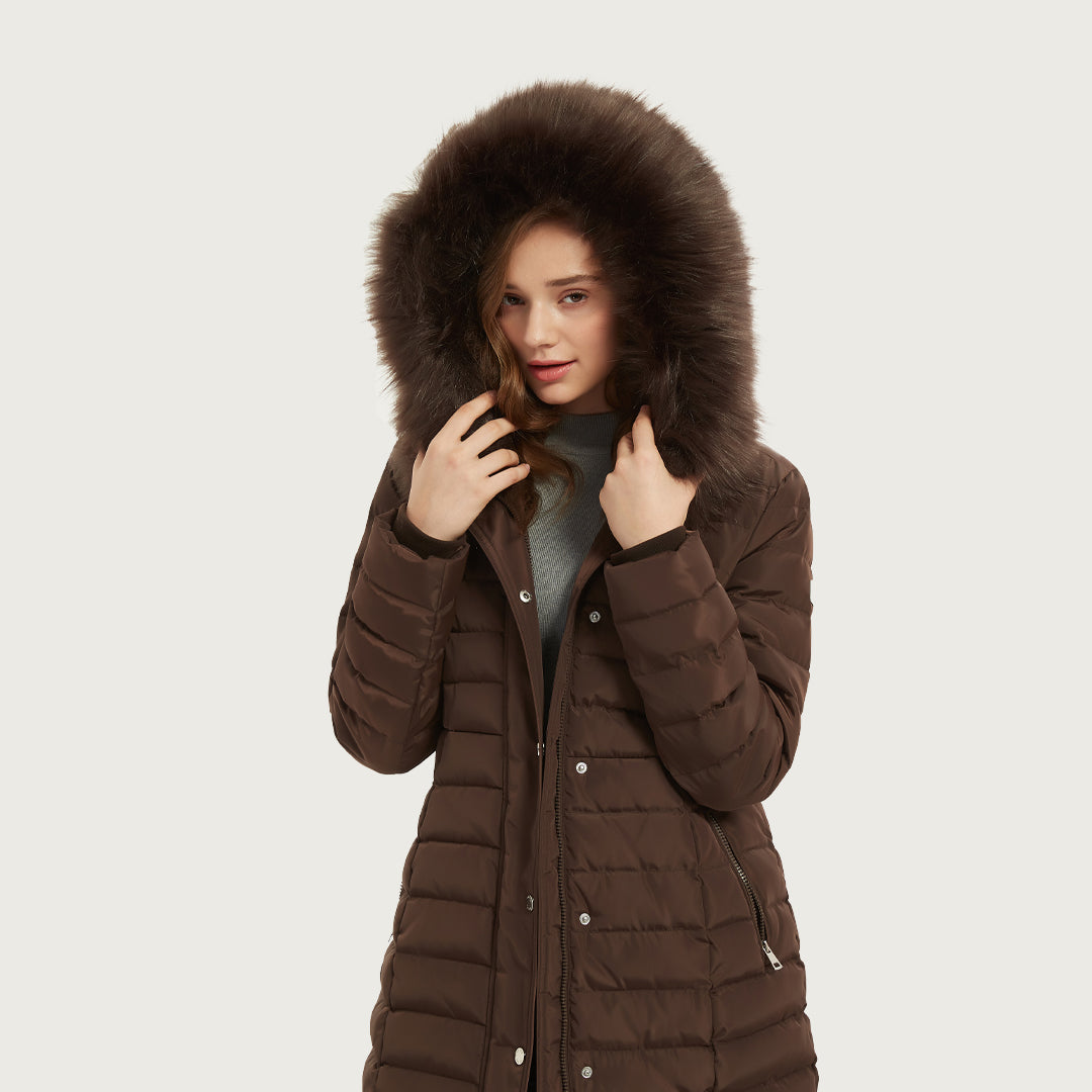 Elevate Your Winter Wardrobe with IKAZZ Puffer Coat for Women's & Jacket with Big Removable Faux Fur: A Stylish Review