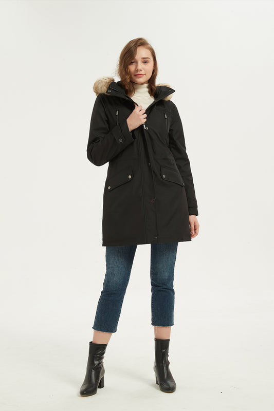 womens parka with fur hood