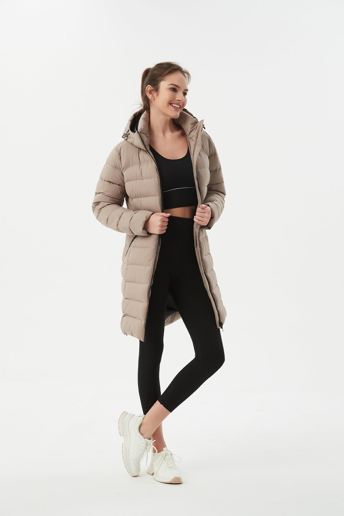 Packable Lightweight Puffer Coat with Hood