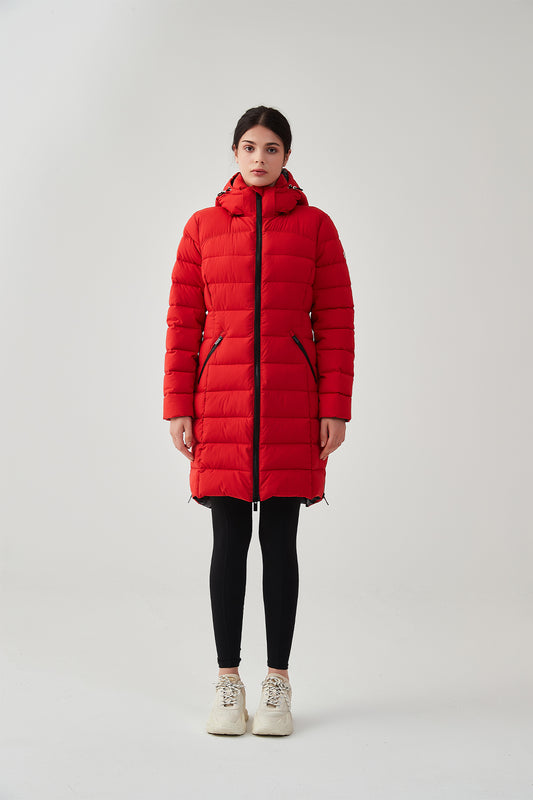 Packable Lightweight hooded puffer coat