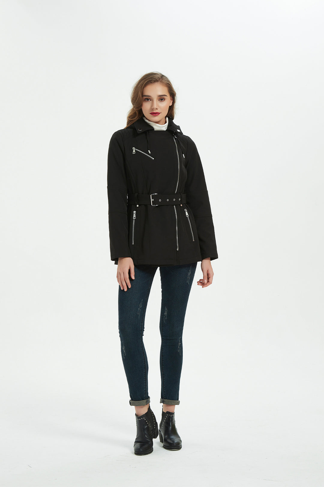 womens belted coat