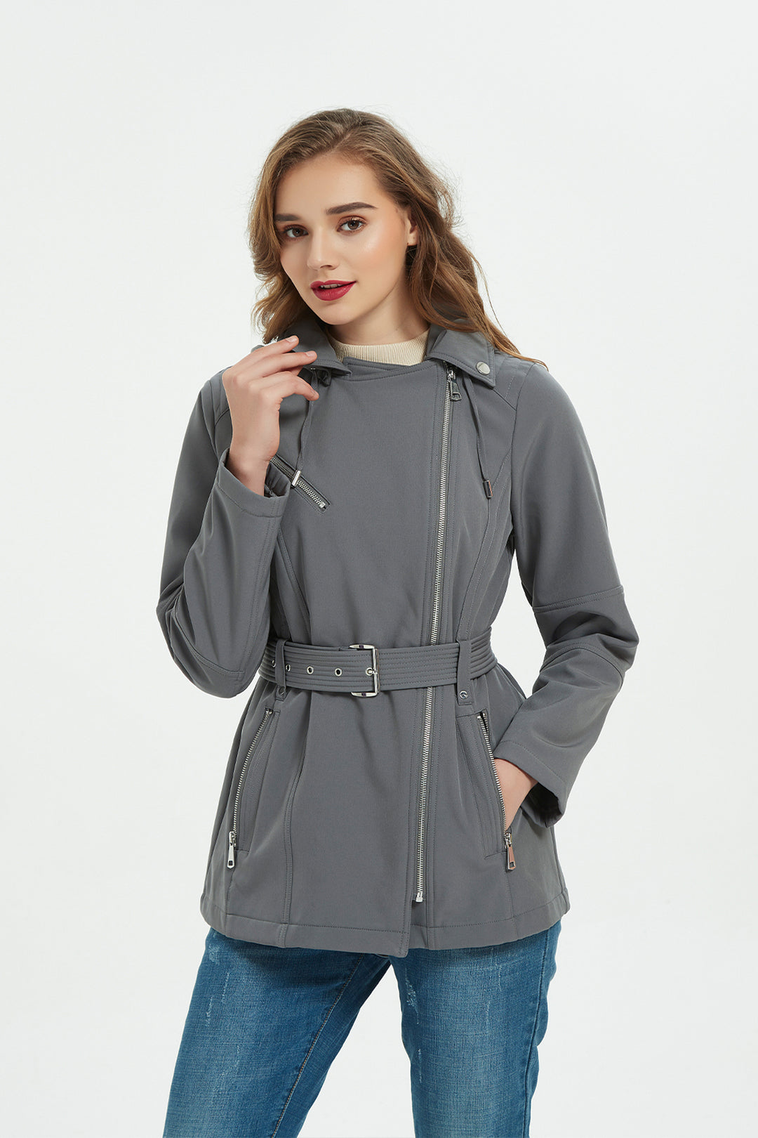 womens belted coat