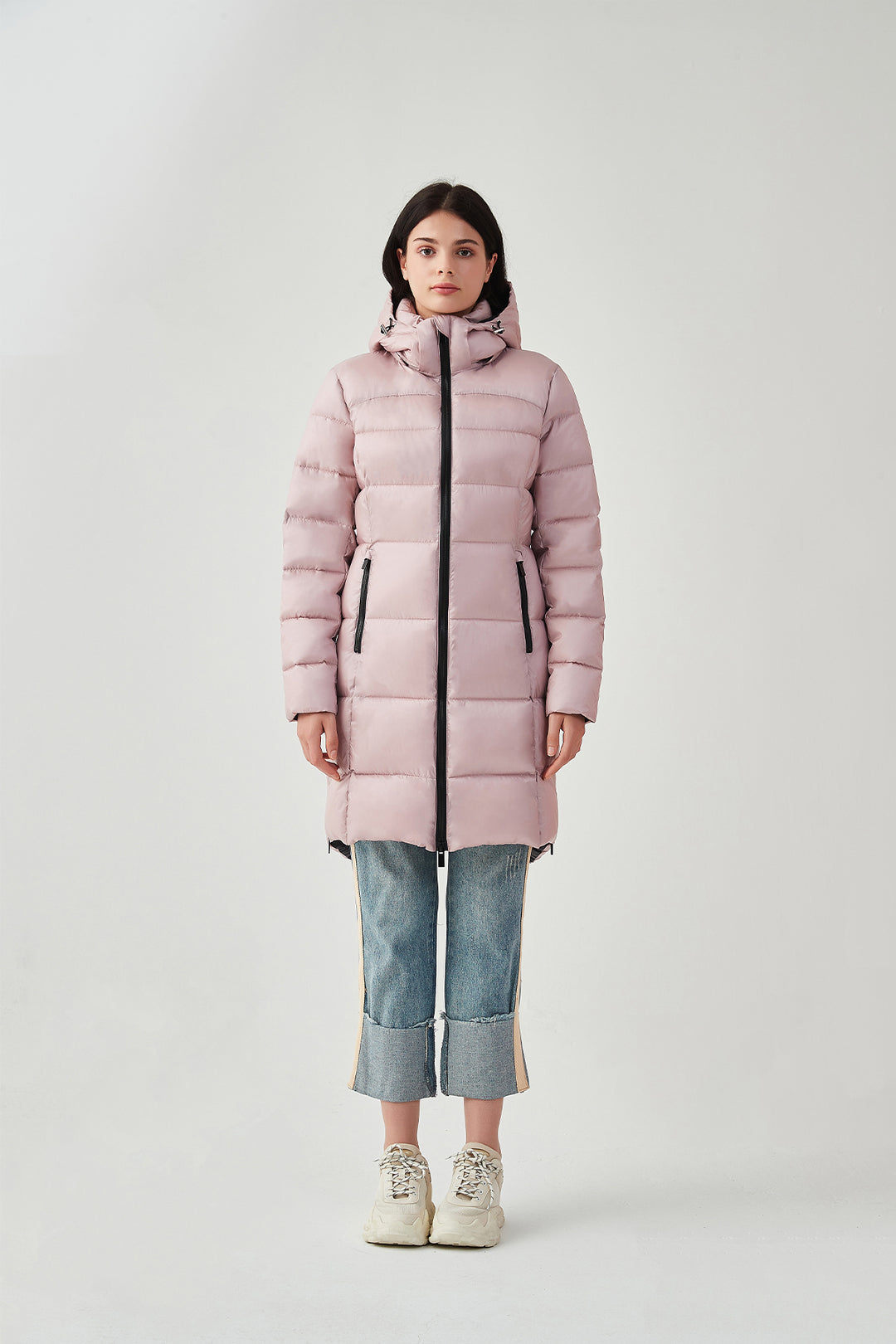 Shiny Lightweight Winter Jacket with hood