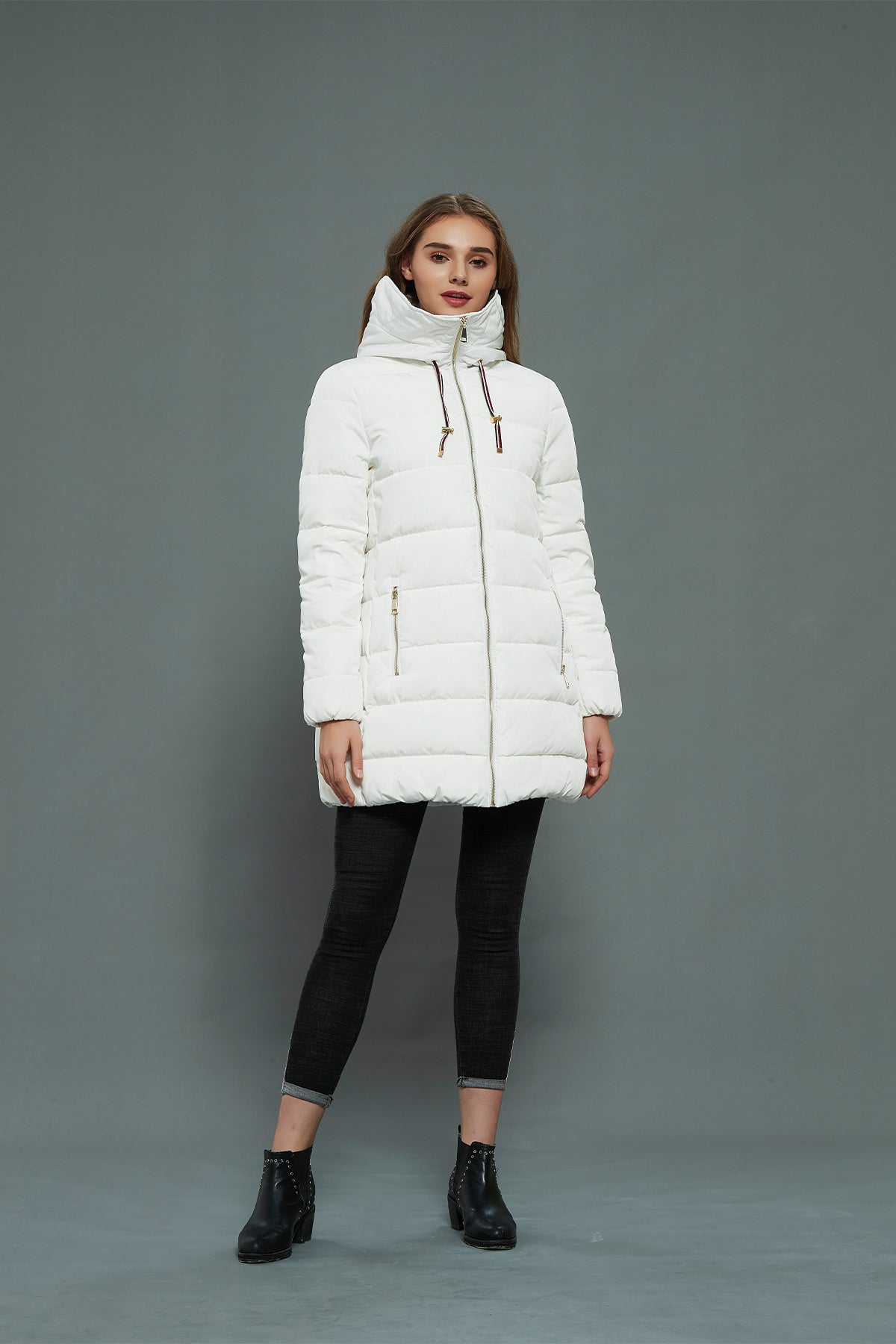 Cinch Waist Puffer Jacket & Coat with hood