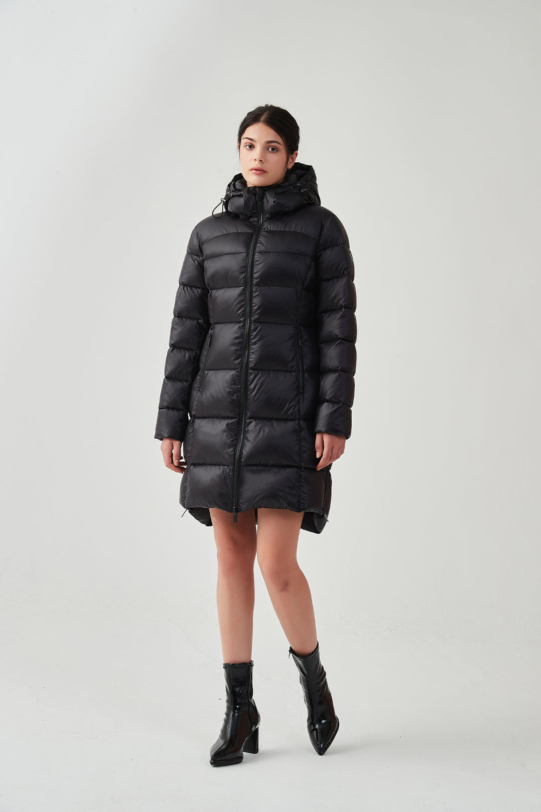Shiny Lightweight Winter Jacket with hood
