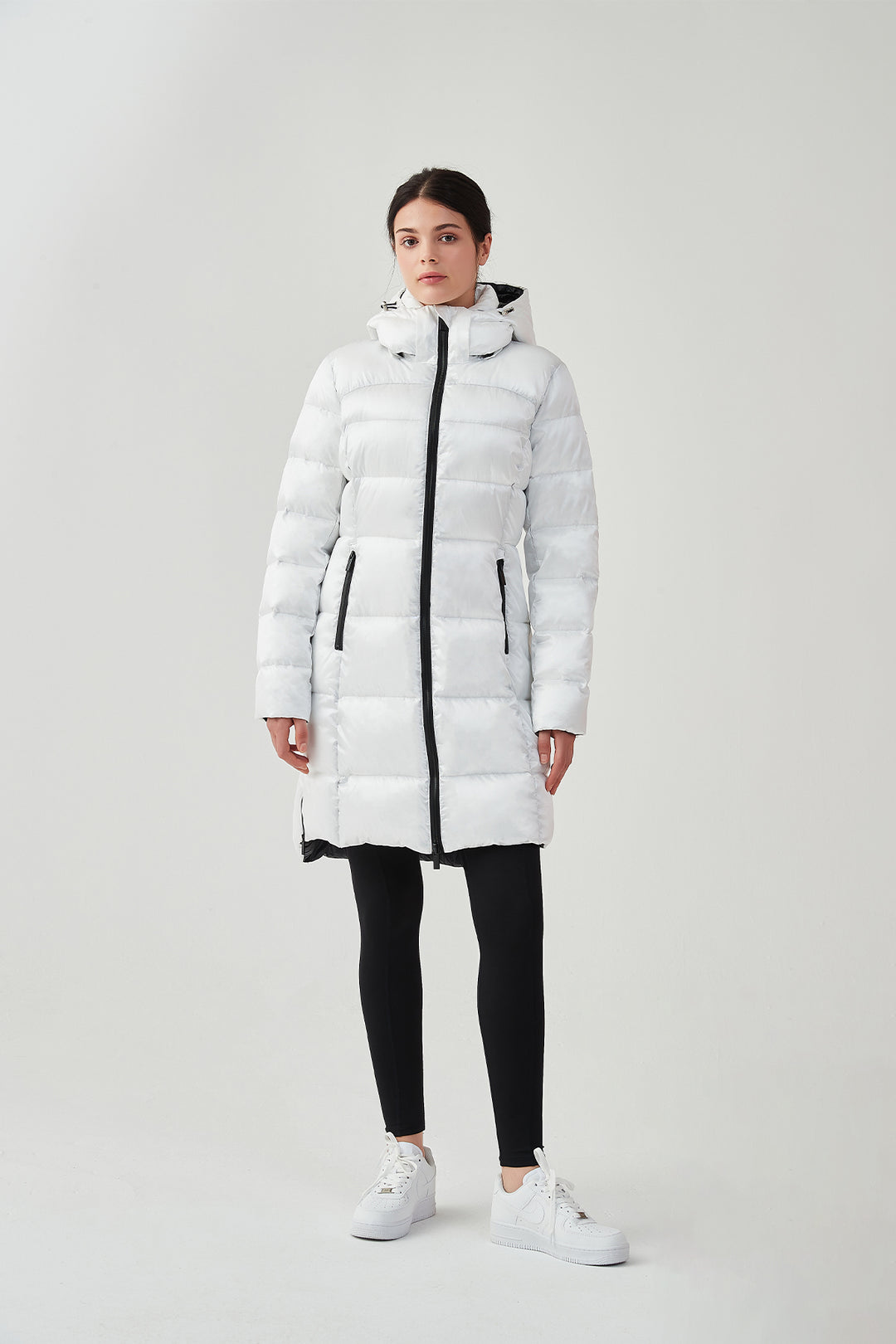 Shiny Lightweight Winter Jacket with hood