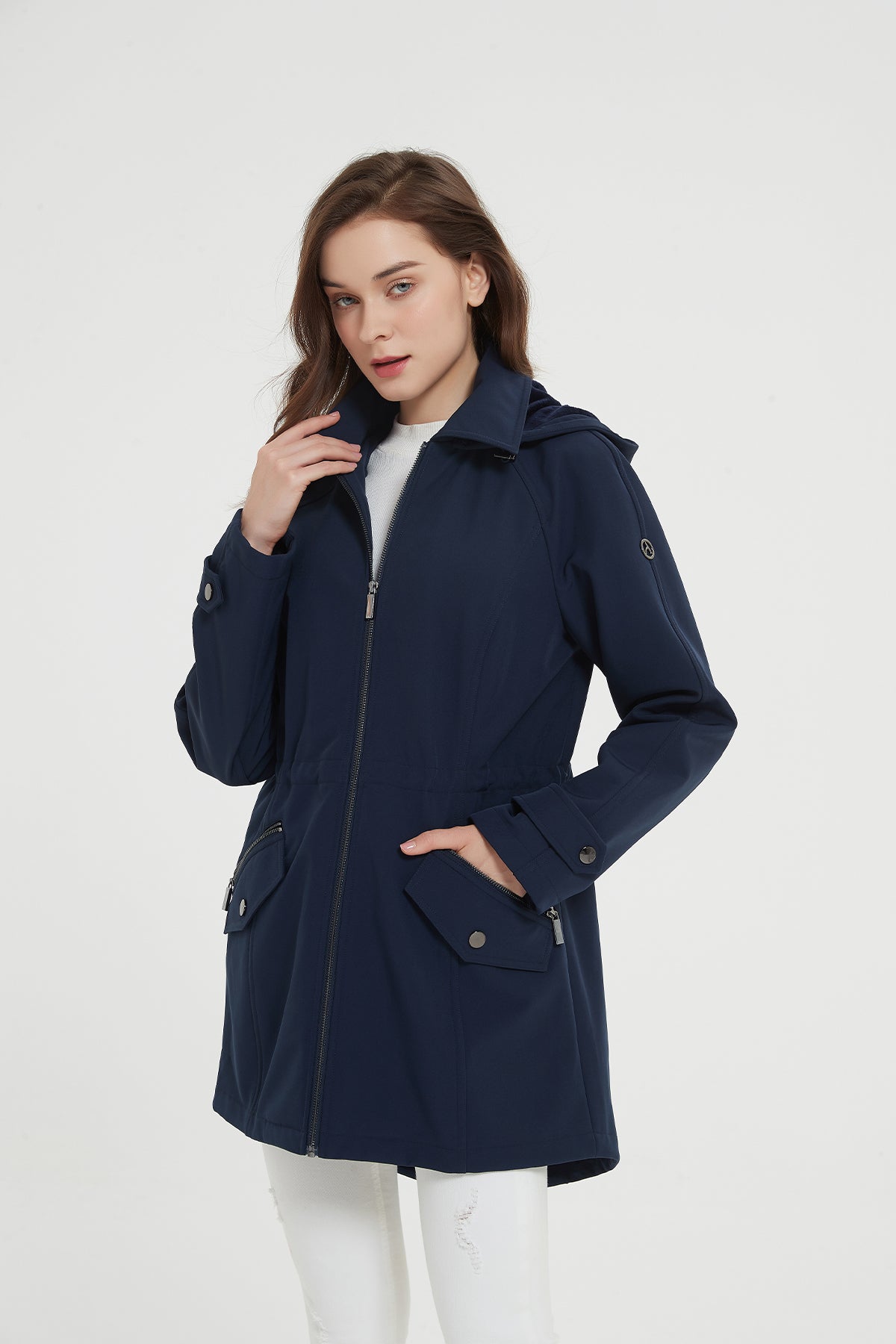 Women's softshell Anorak jacket & raglan sleeves hoodie jacket ...