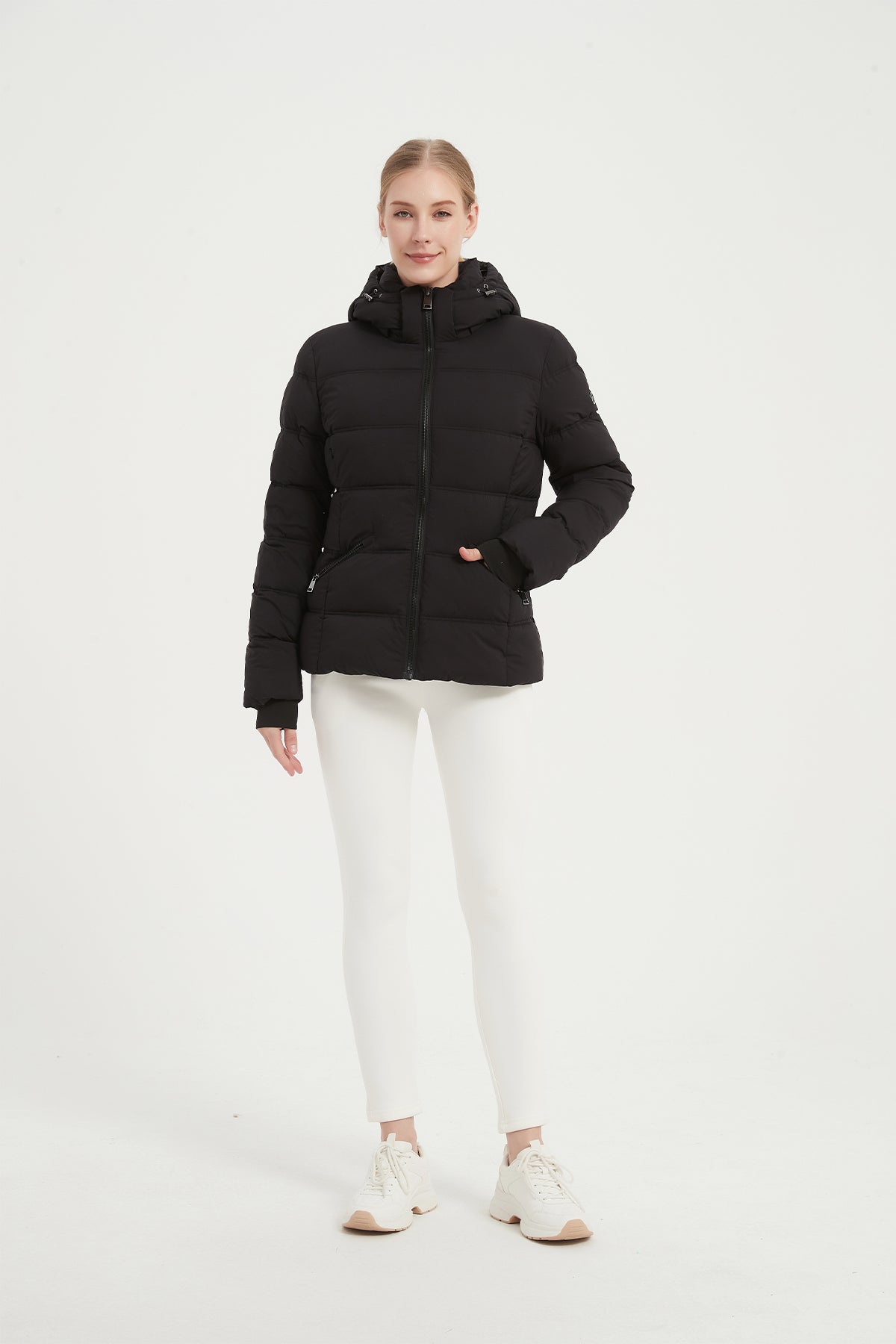 Casual Cropped Puffer Jacket with Hood