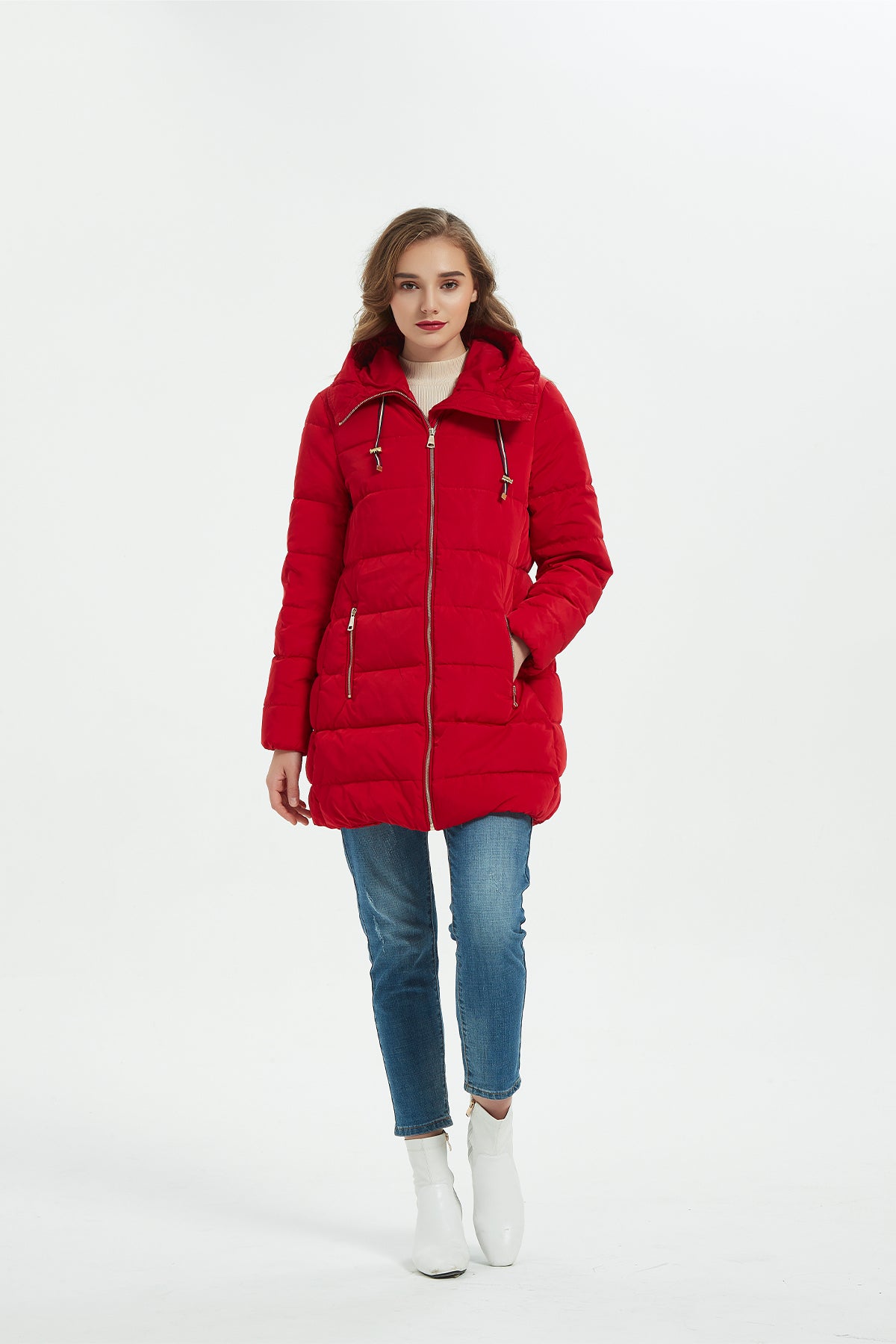 Cinch Waist Puffer Jacket & Coat with hood