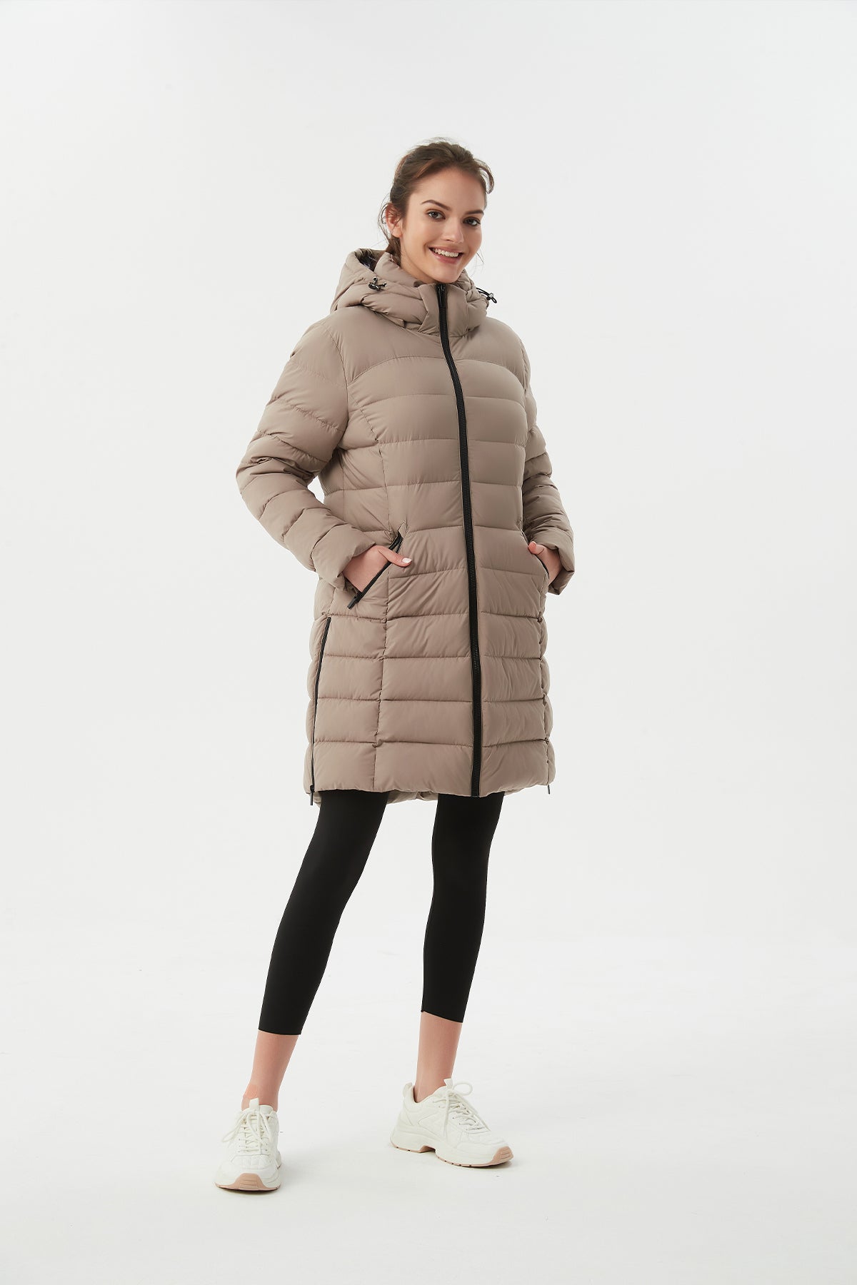 Packable Lightweight Puffer Coat with Hood