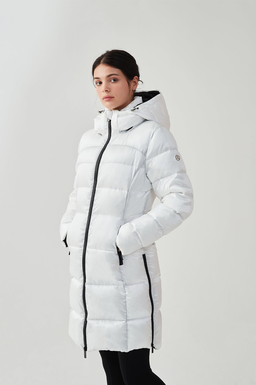 Shiny Lightweight Winter Jacket with hood