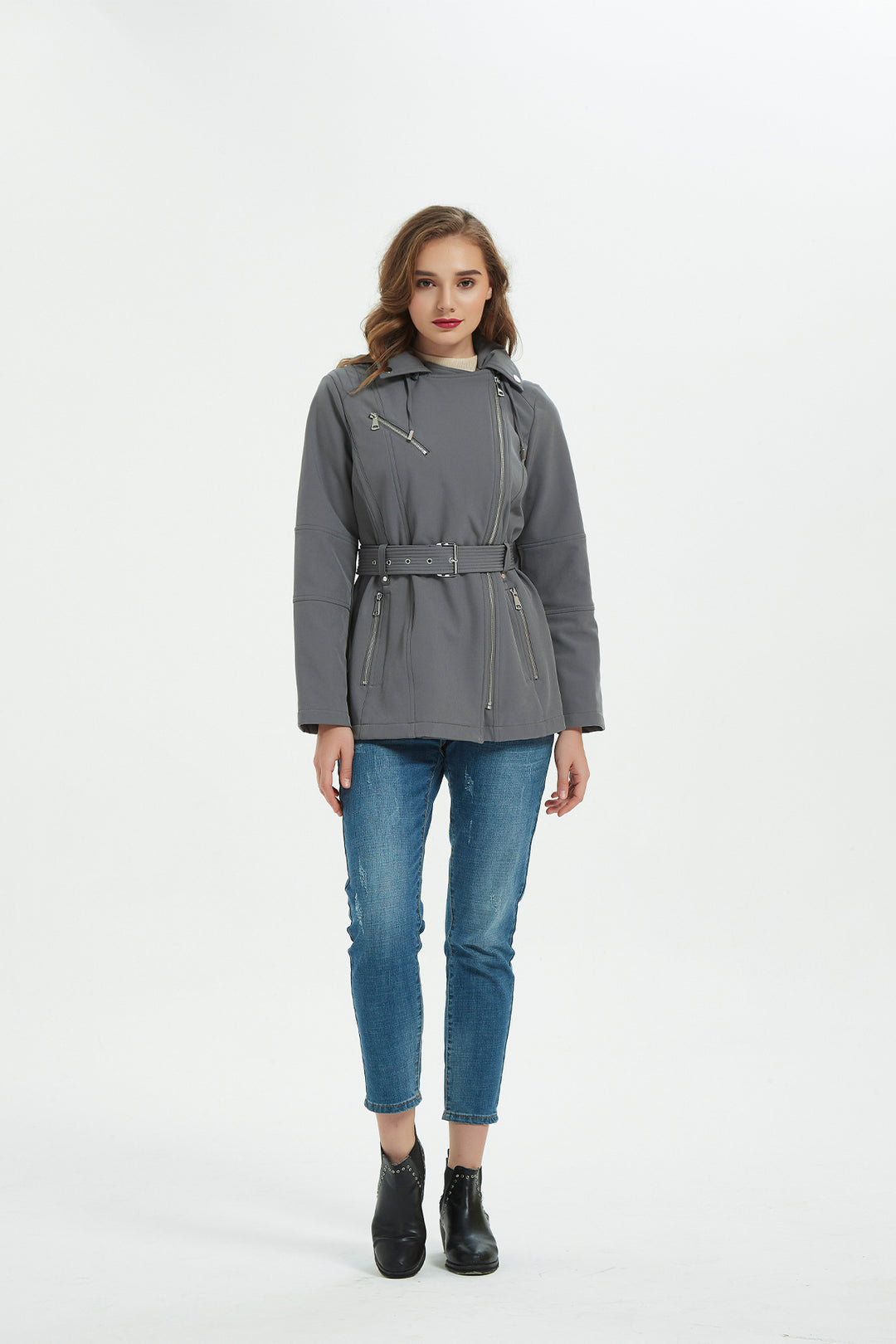 womens belted coat
