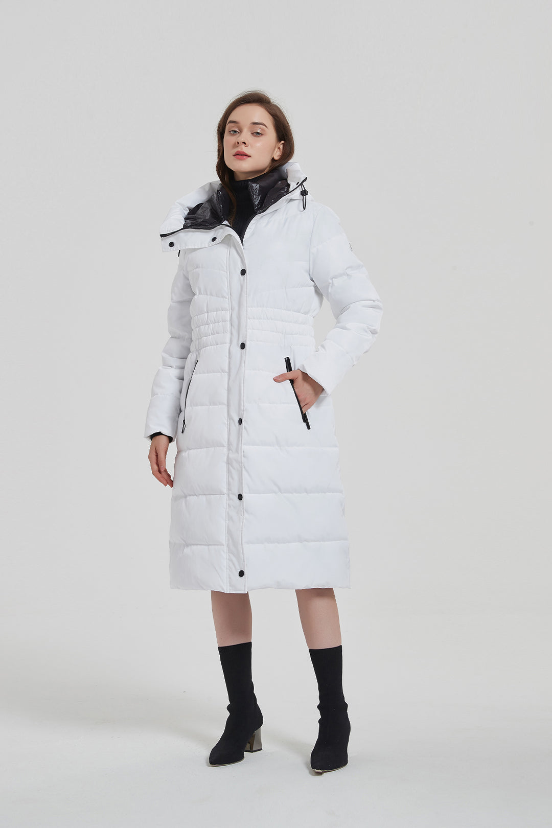 white long puffer coat