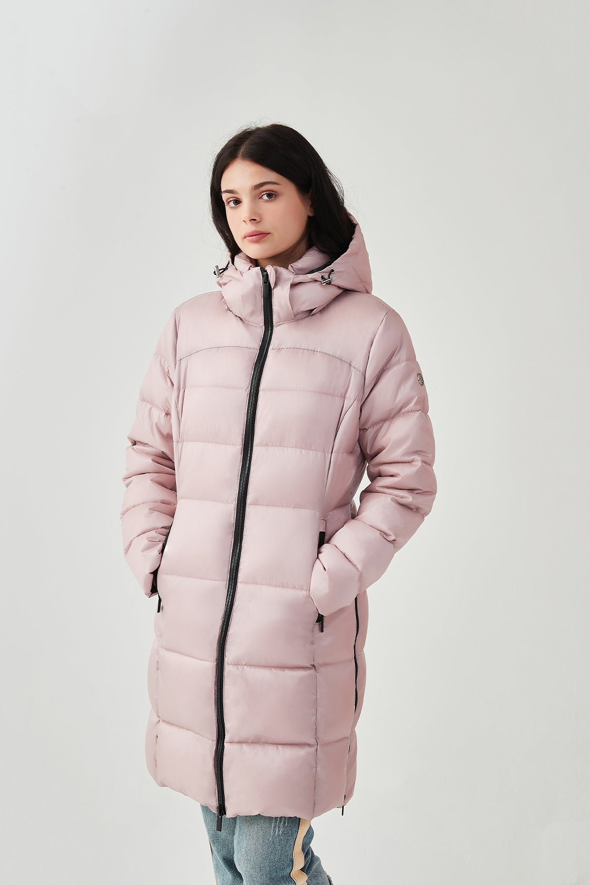 Shiny Lightweight Winter Jacket with hood