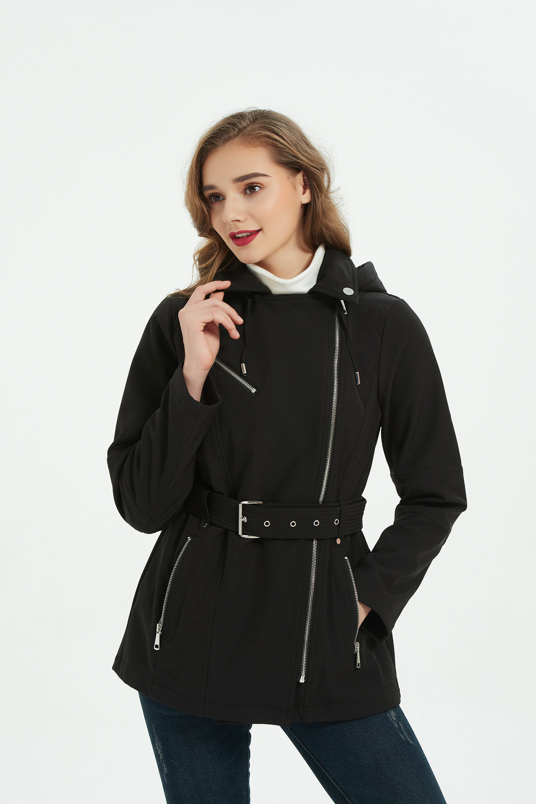 womens belted coat