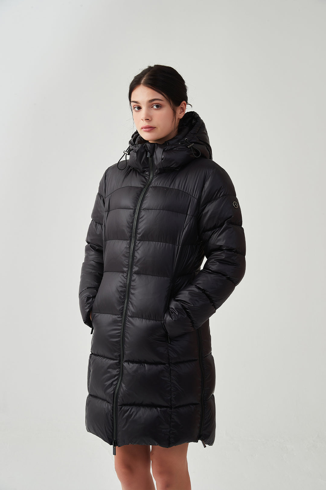 Shiny Lightweight Winter Jacket with hood