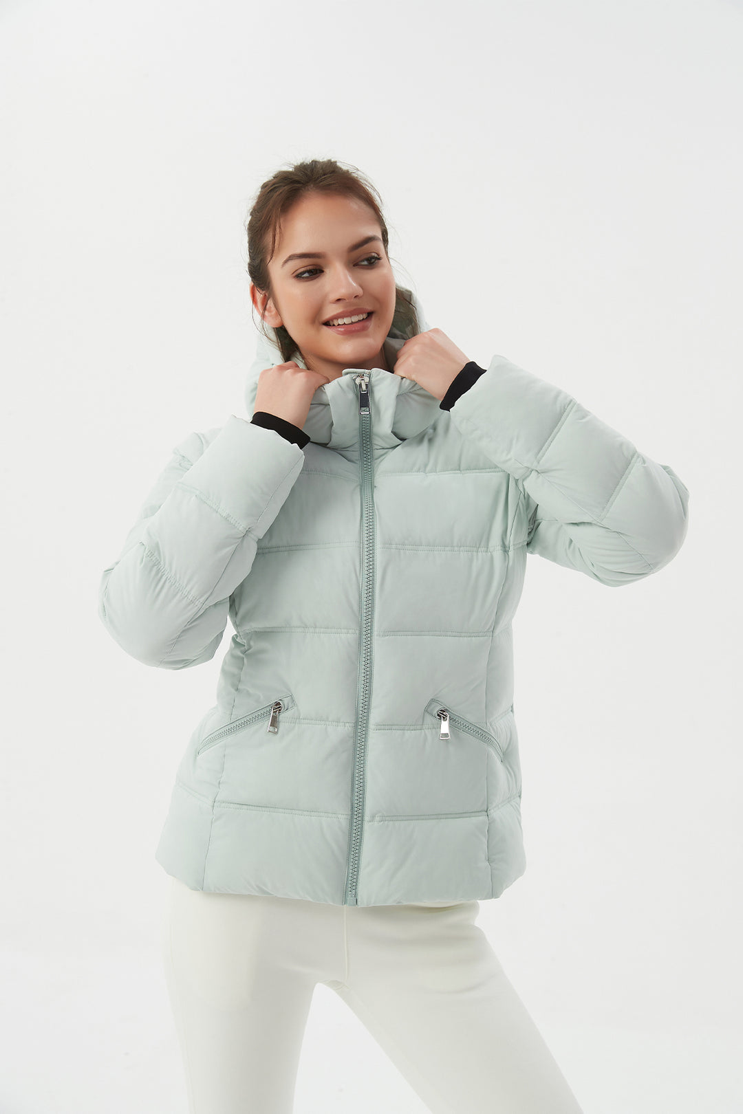 Casual Cropped Puffer Jacket with Hood