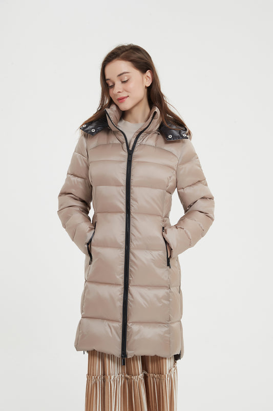 Shiny Lightweight Winter Jacket with hood