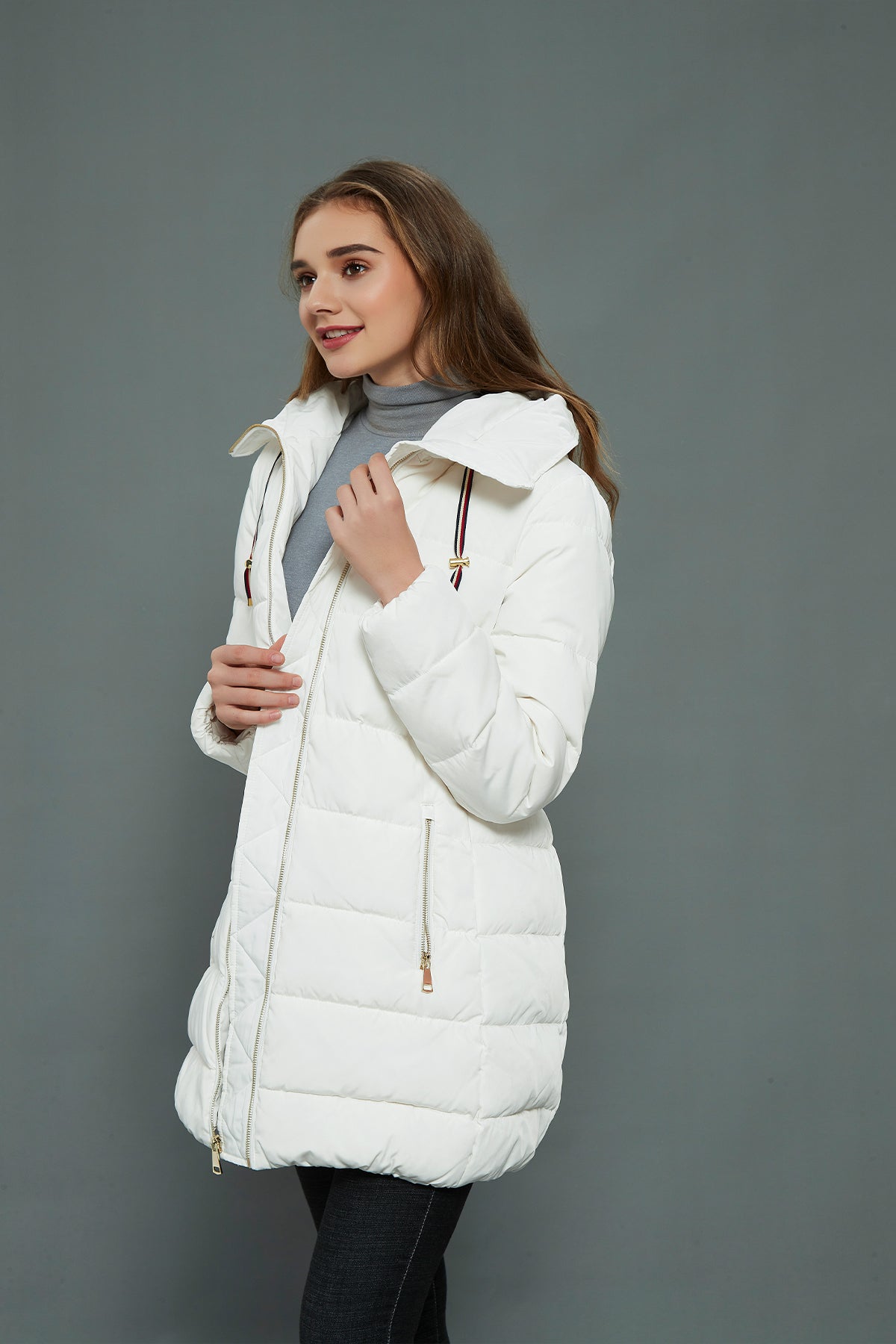 Cinch Waist Puffer Jacket & Coat with hood