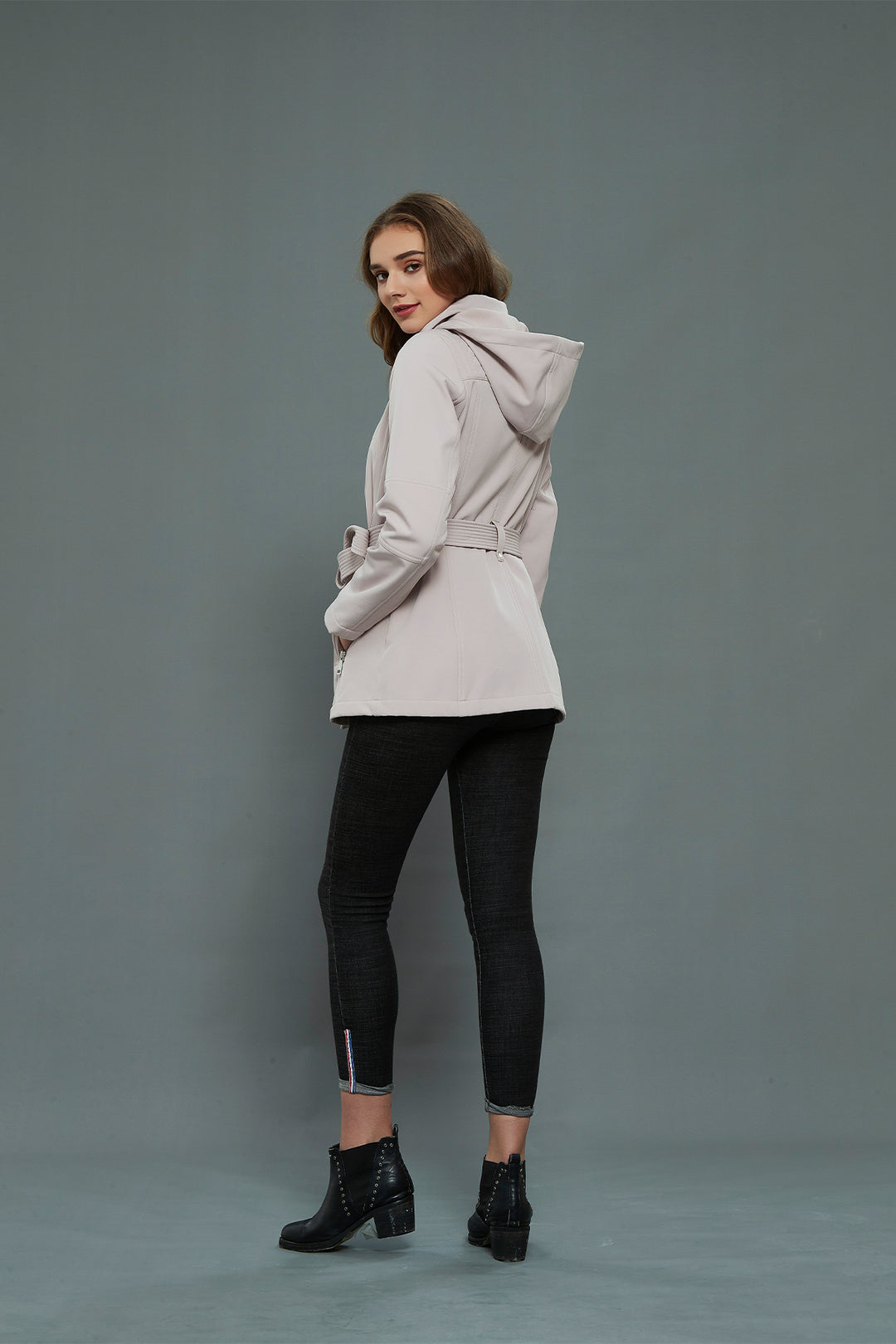 Softshell Waterproof Belted Moto Jacket