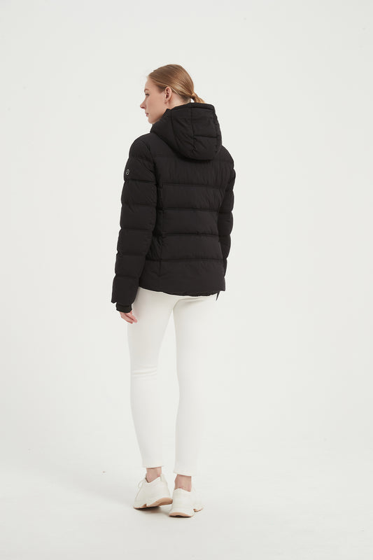 Casual Cropped Puffer Jacket with Hood