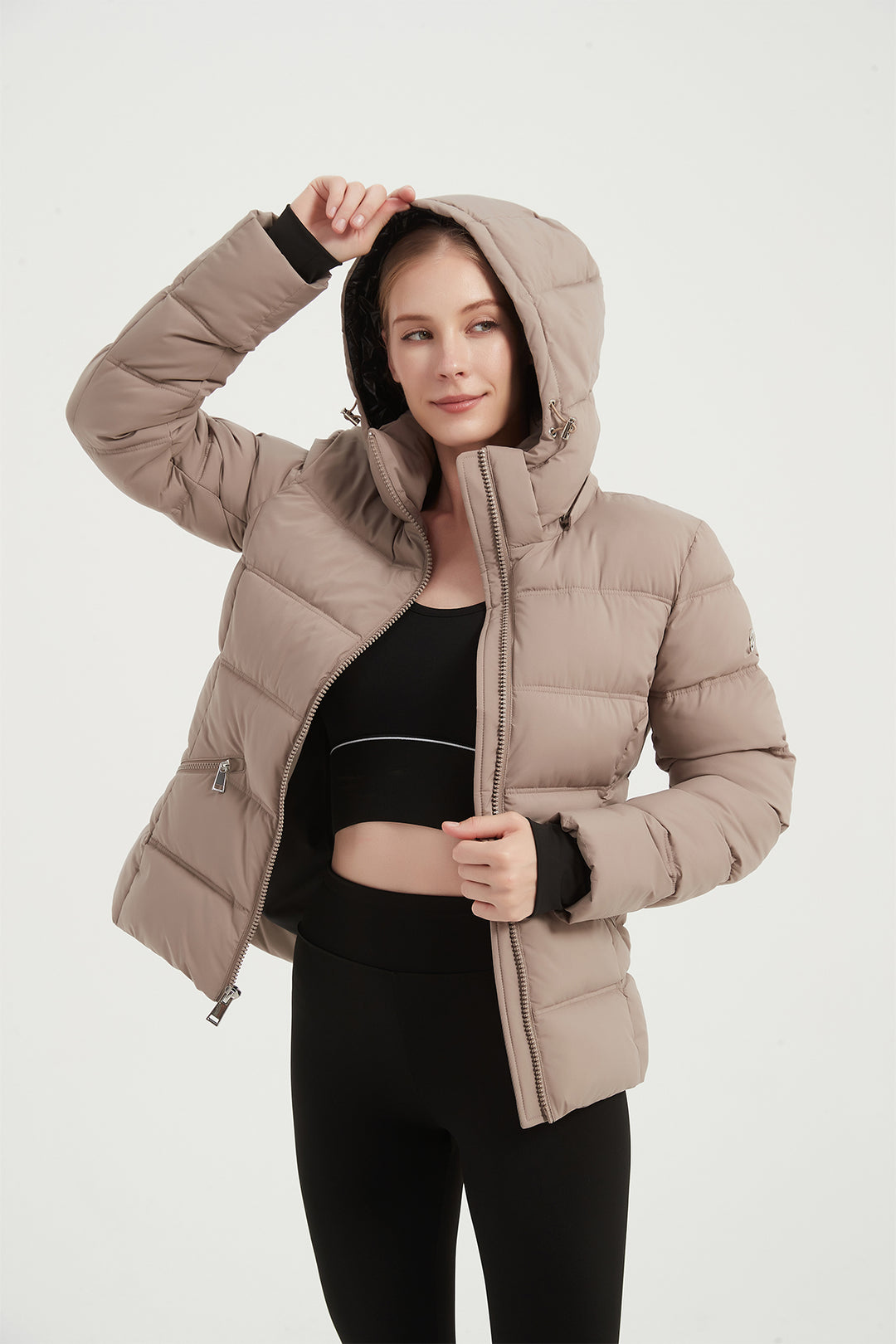 Casual Cropped Puffer Jacket with Hood