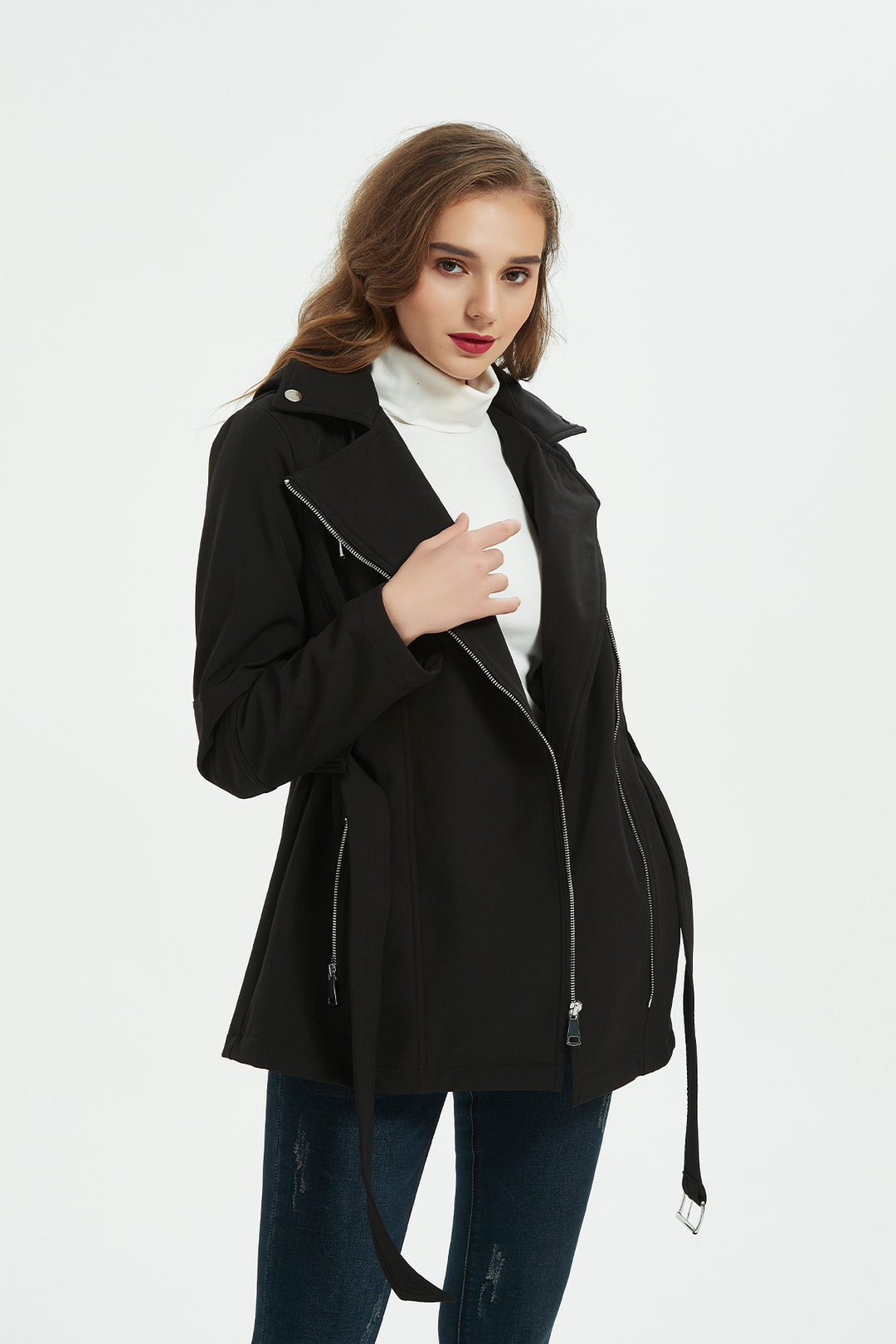 womens belted coat