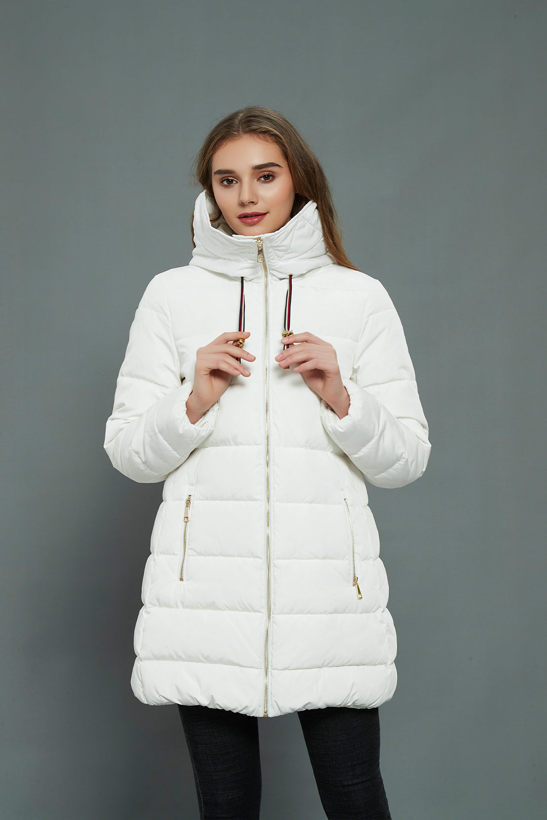 Cinch Waist Puffer Jacket & Coat with hood