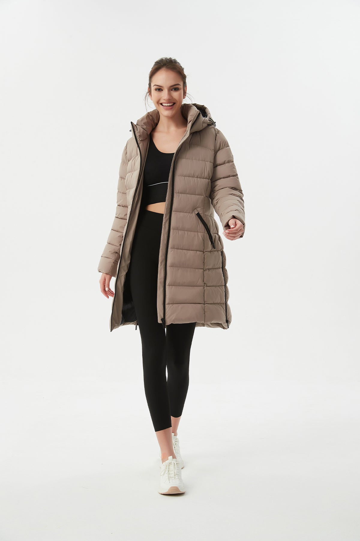 Packable Lightweight Puffer Coat with Hood