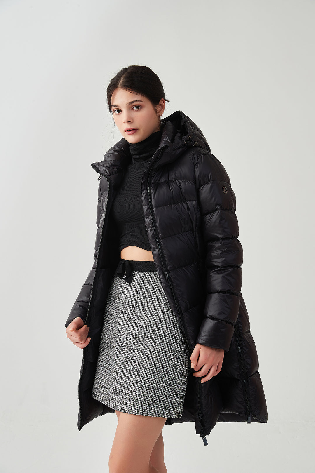 Shiny Lightweight Winter Jacket with hood