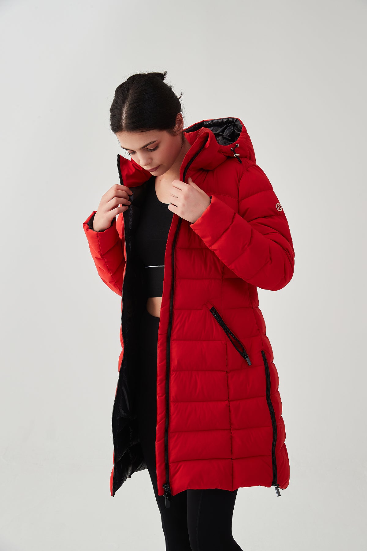 Parka Long Red Puffer Coat Women Packable Lightweight Puffer