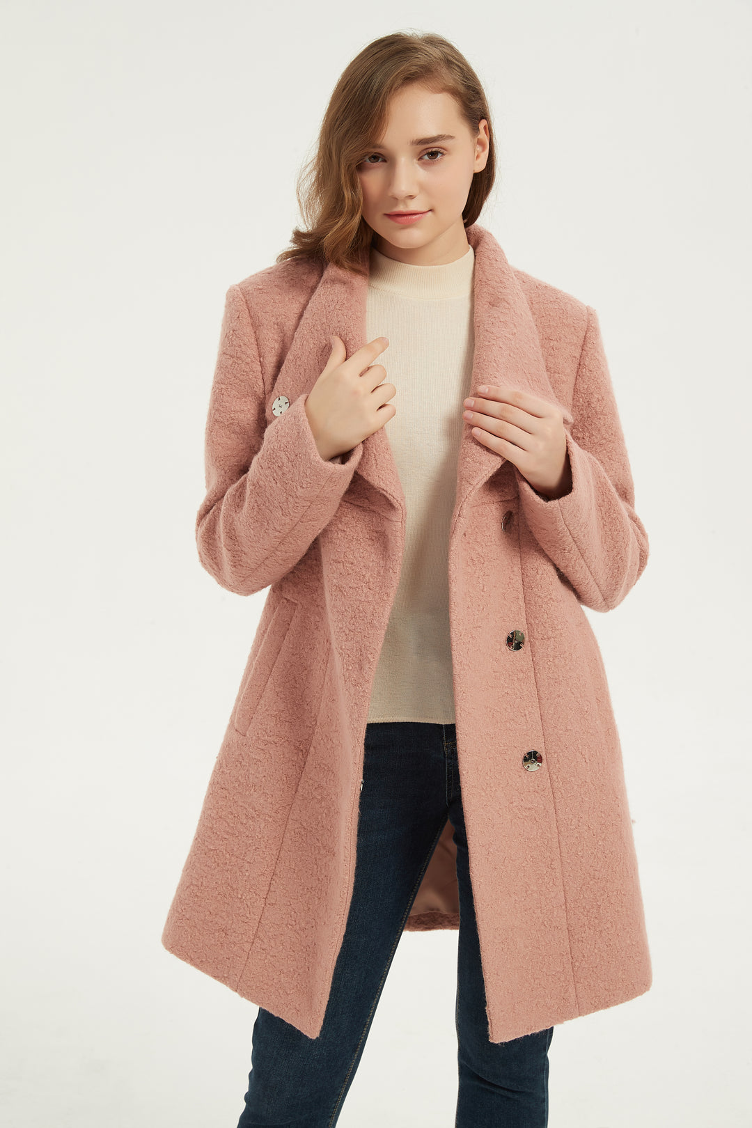 Asymmetrical Mid-Length Wool Coat & Jacket