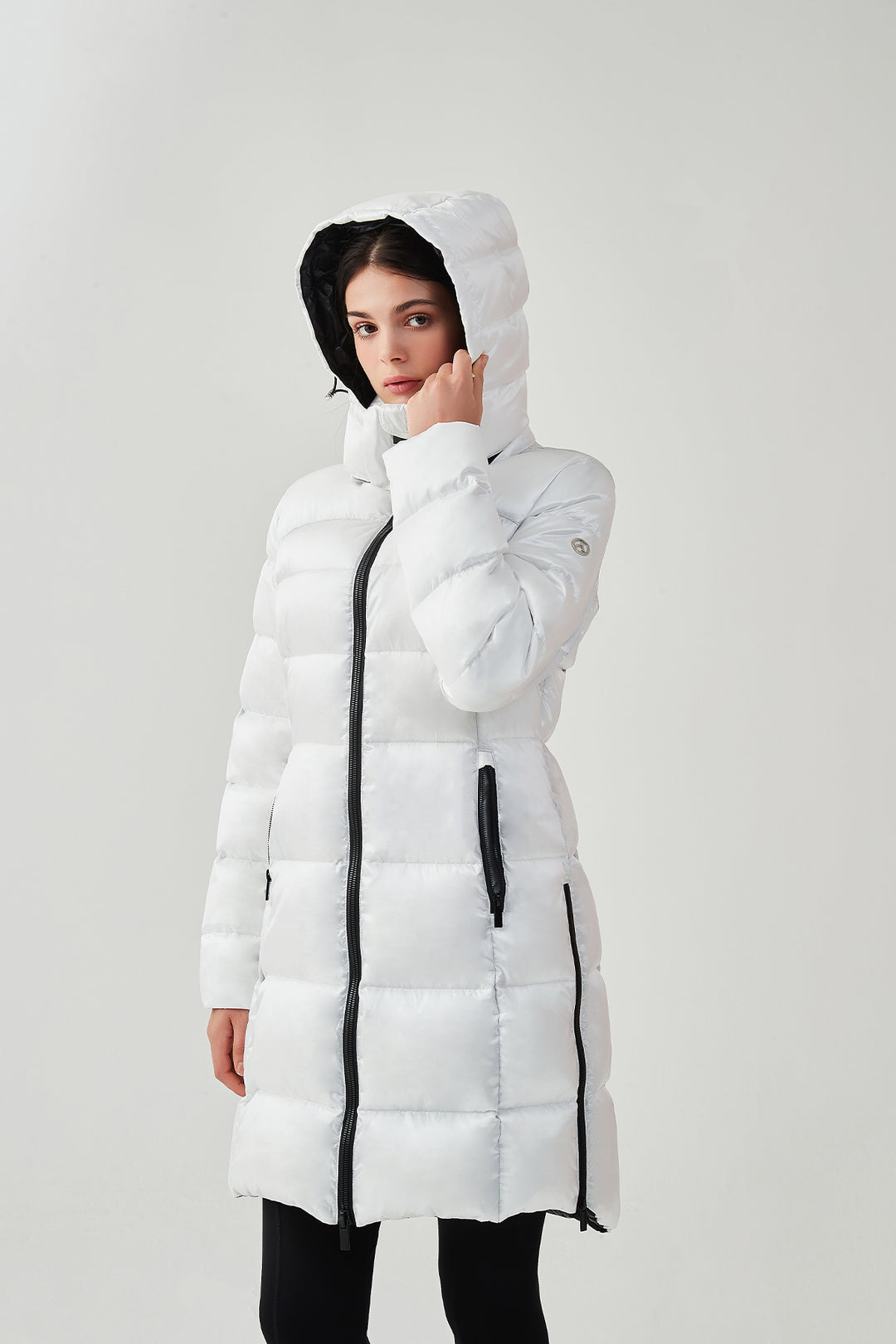 Shiny Lightweight Winter Jacket with hood
