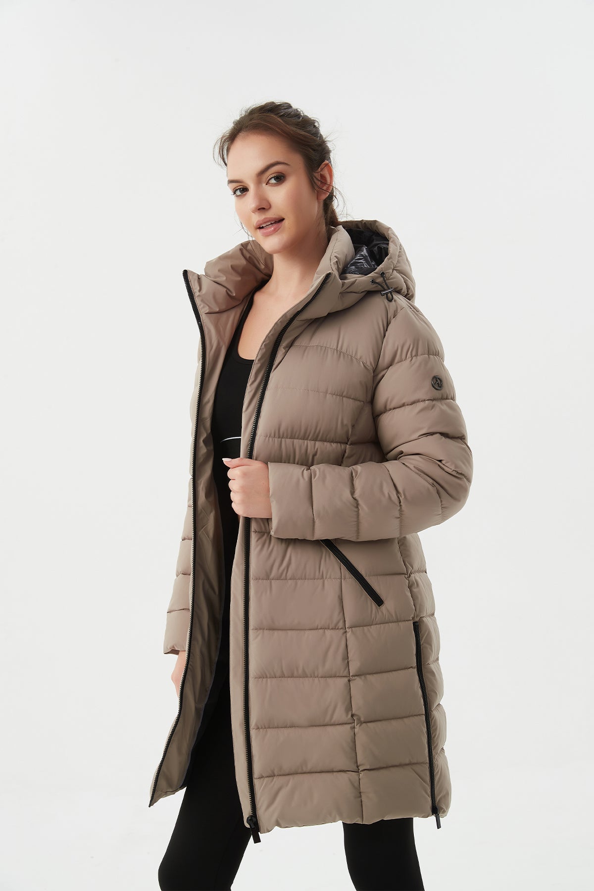 Packable Lightweight Puffer Coat with Hood
