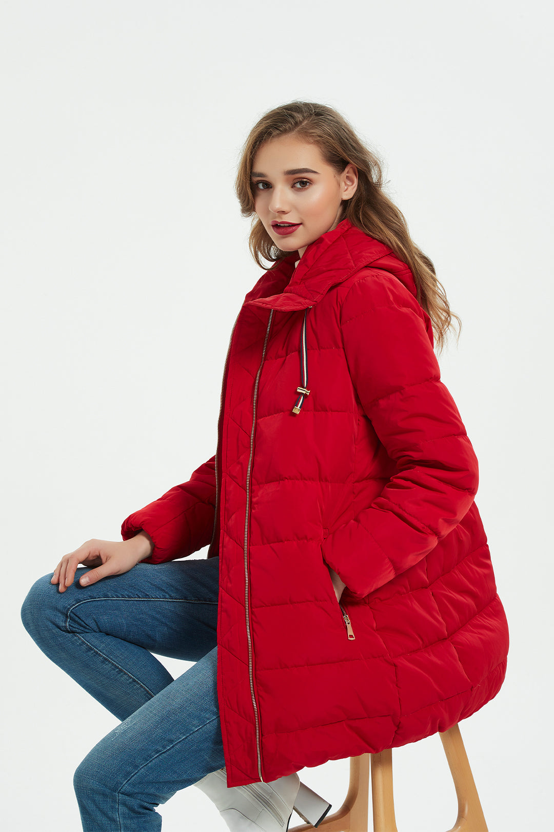 Cinch Waist Puffer Jacket & Coat with hood