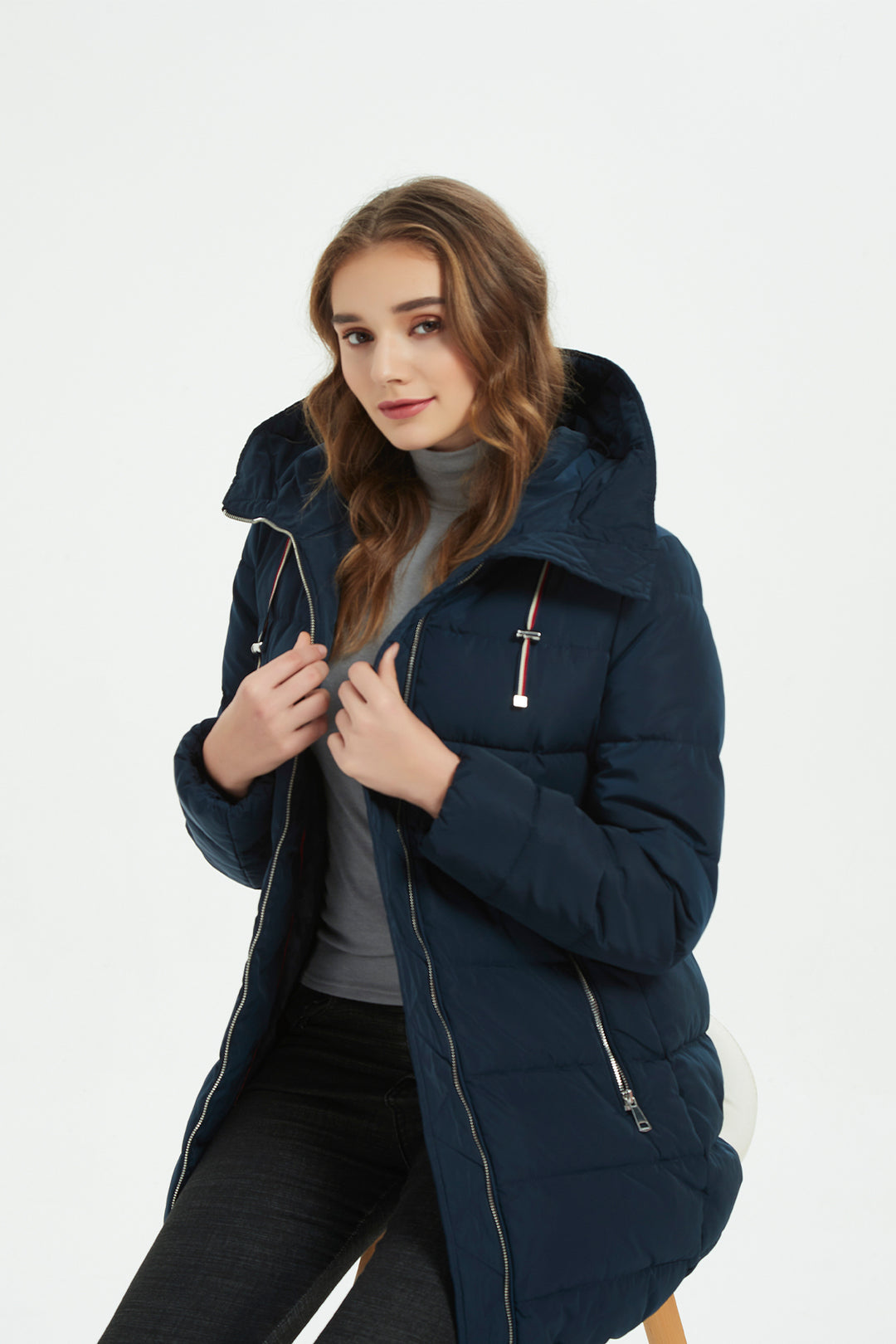 Cinch Waist Puffer Jacket & Coat with hood