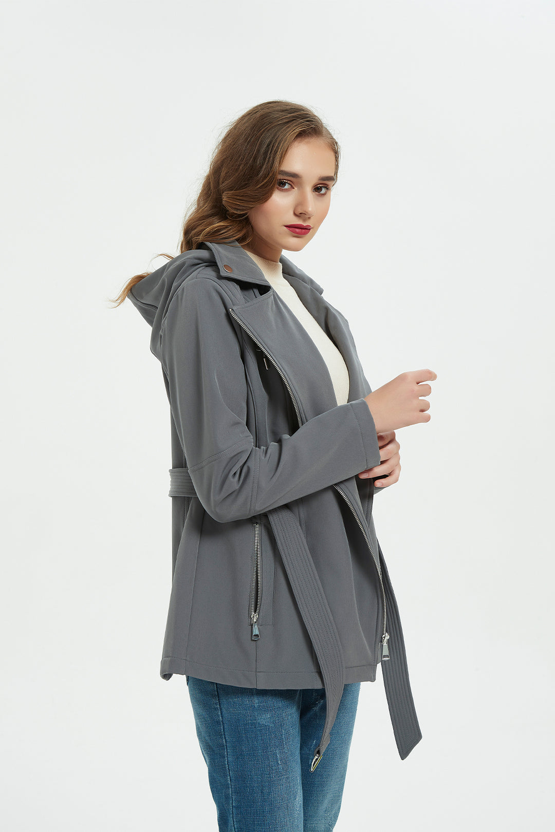 womens belted coat