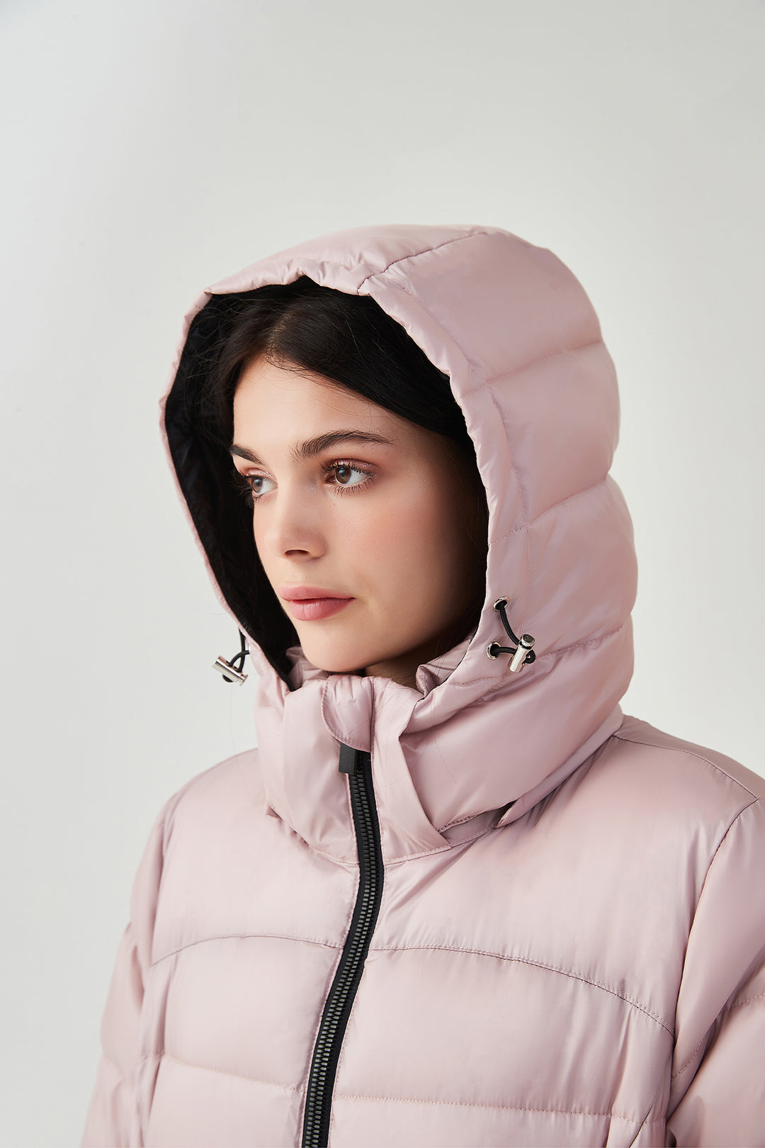 Shiny Lightweight Winter Jacket with hood