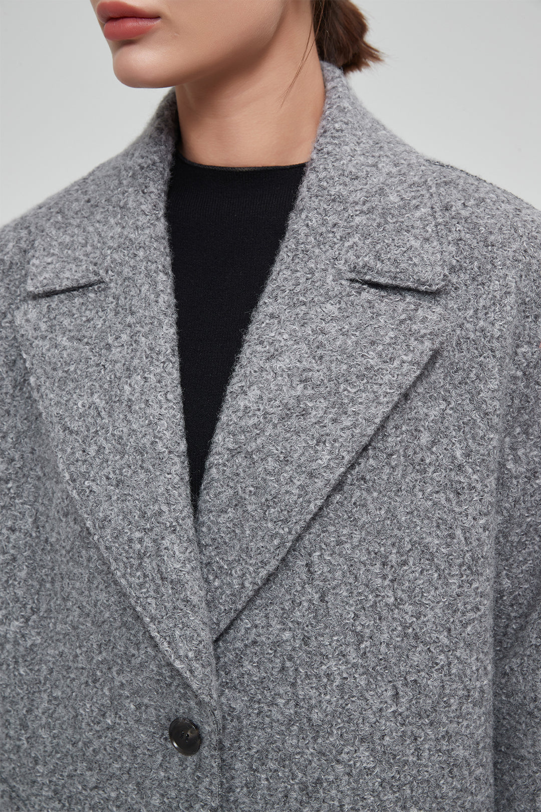Classic Notch Lapel Long Vegan Wool Coat