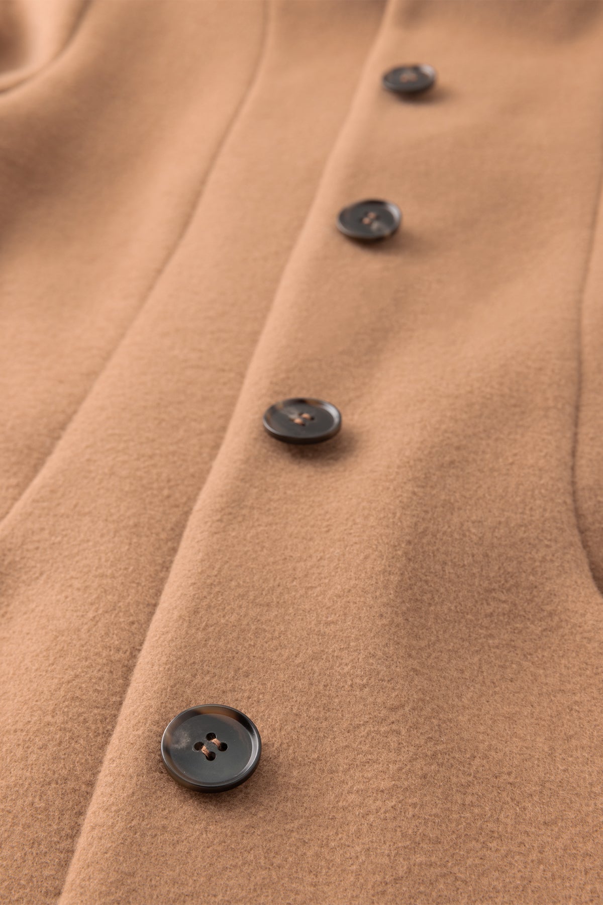 Funnel Neck Cocoon Vegan Wool Coat