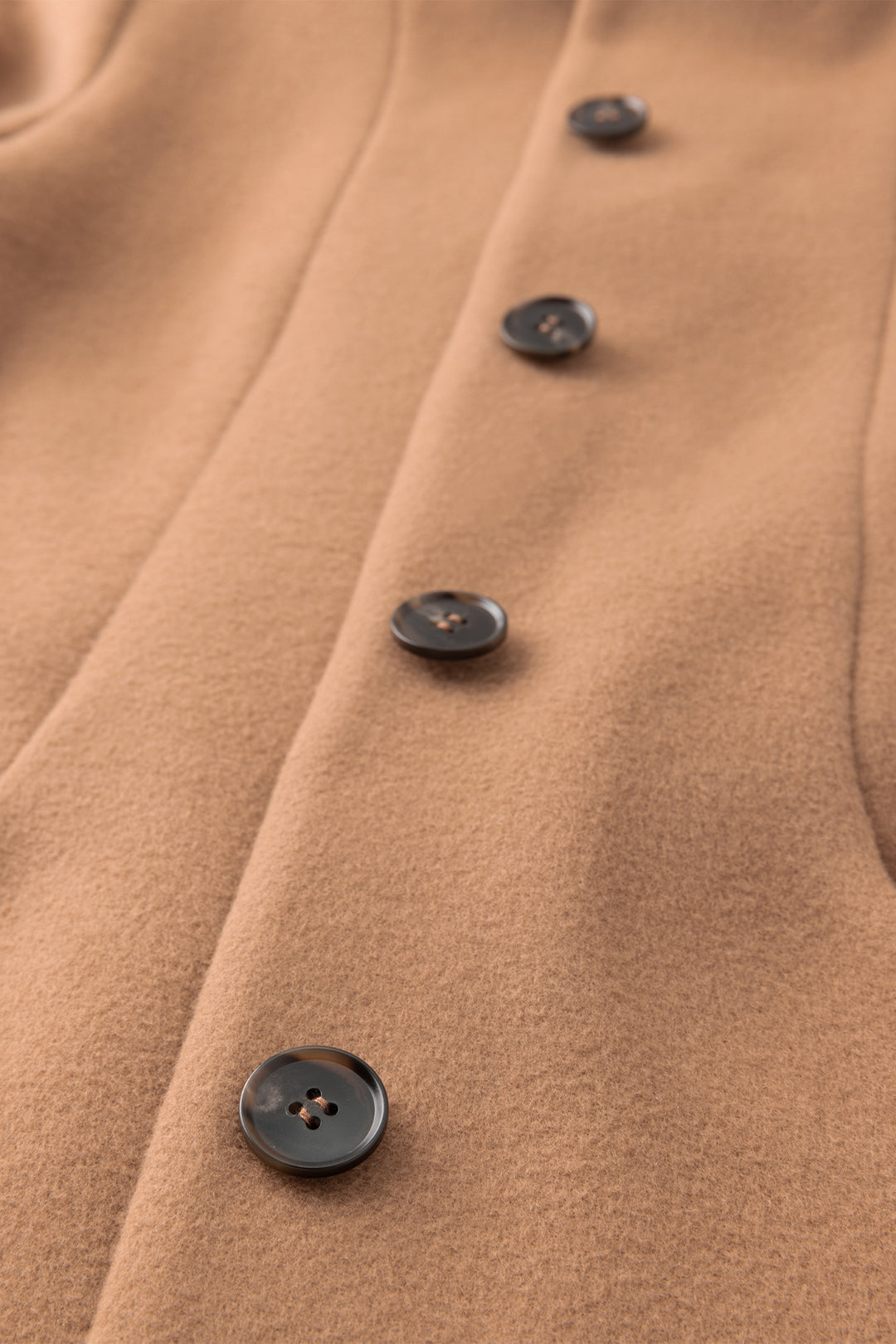 Funnel Neck Cocoon Vegan Wool Coat