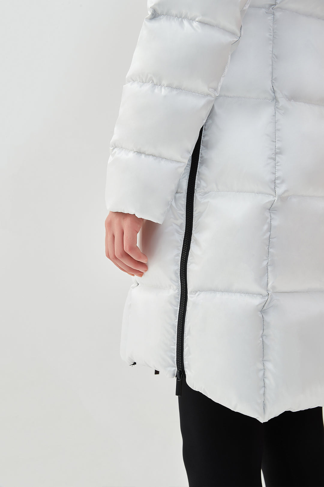 Shiny Lightweight Winter Jacket with hood