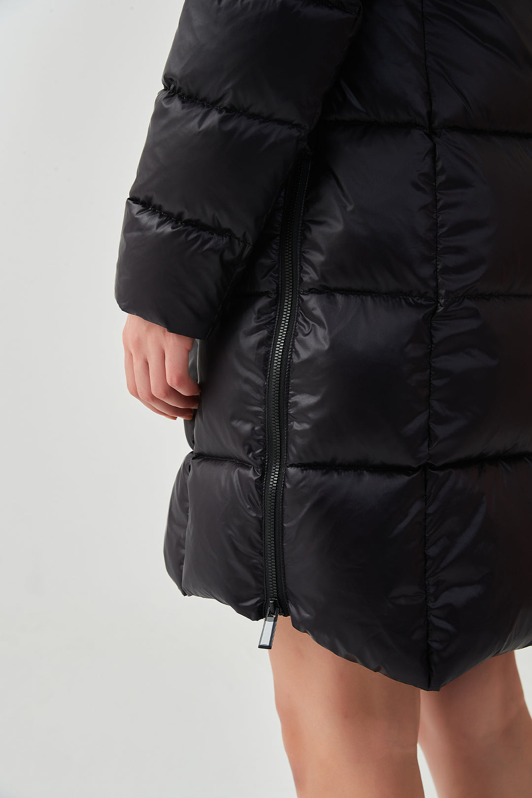 Shiny Lightweight Winter Jacket with hood