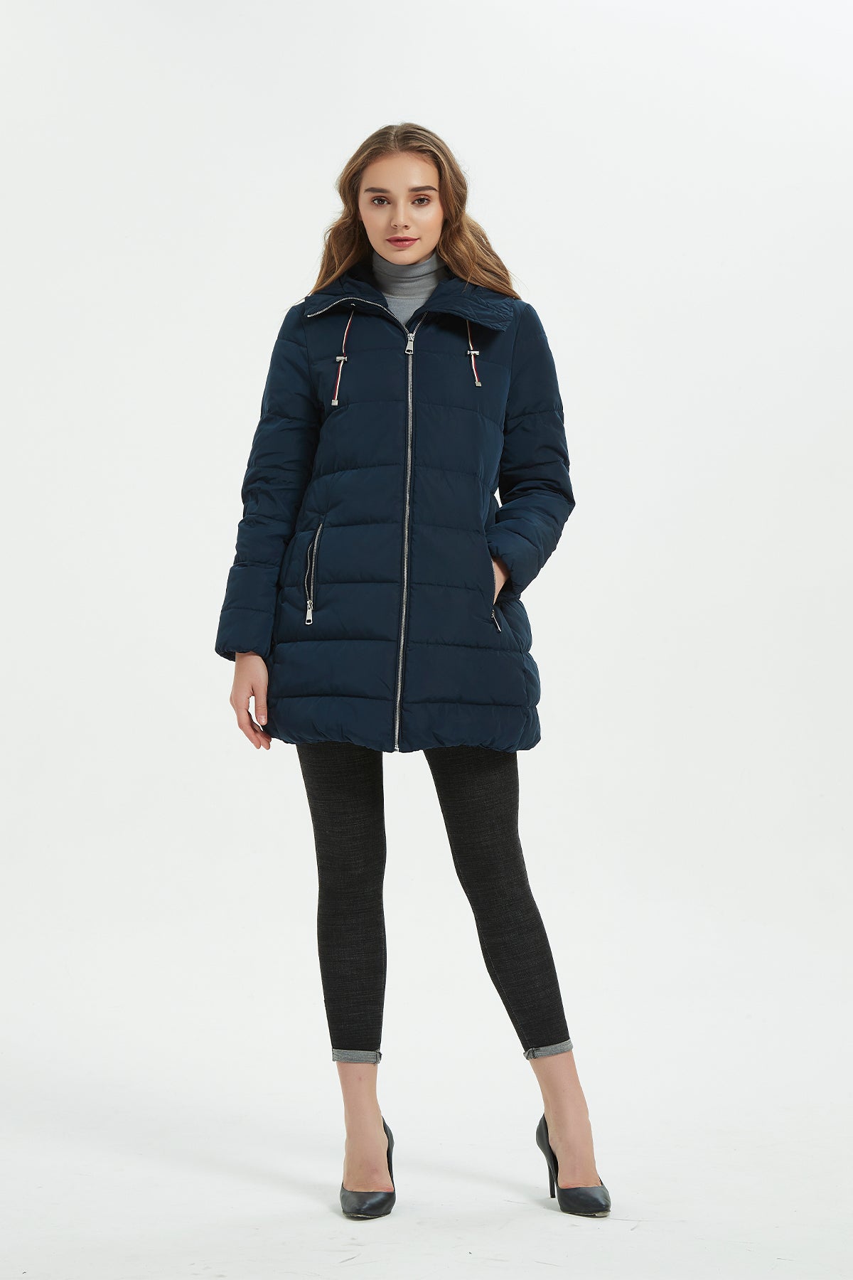 Cinch Waist Puffer Jacket & Coat with hood