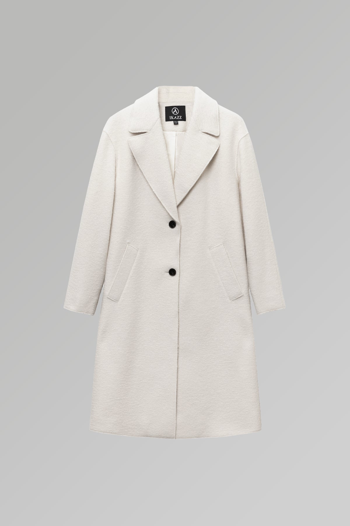 Classic Notch Lapel Long Vegan Wool Coat
