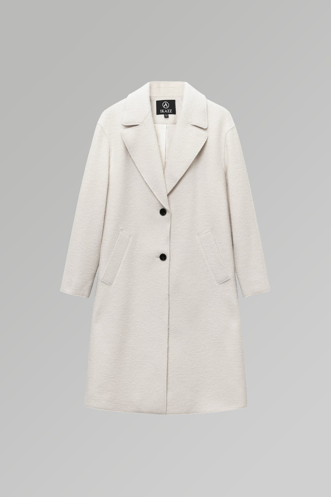 Classic Notch Lapel Long Vegan Wool Coat