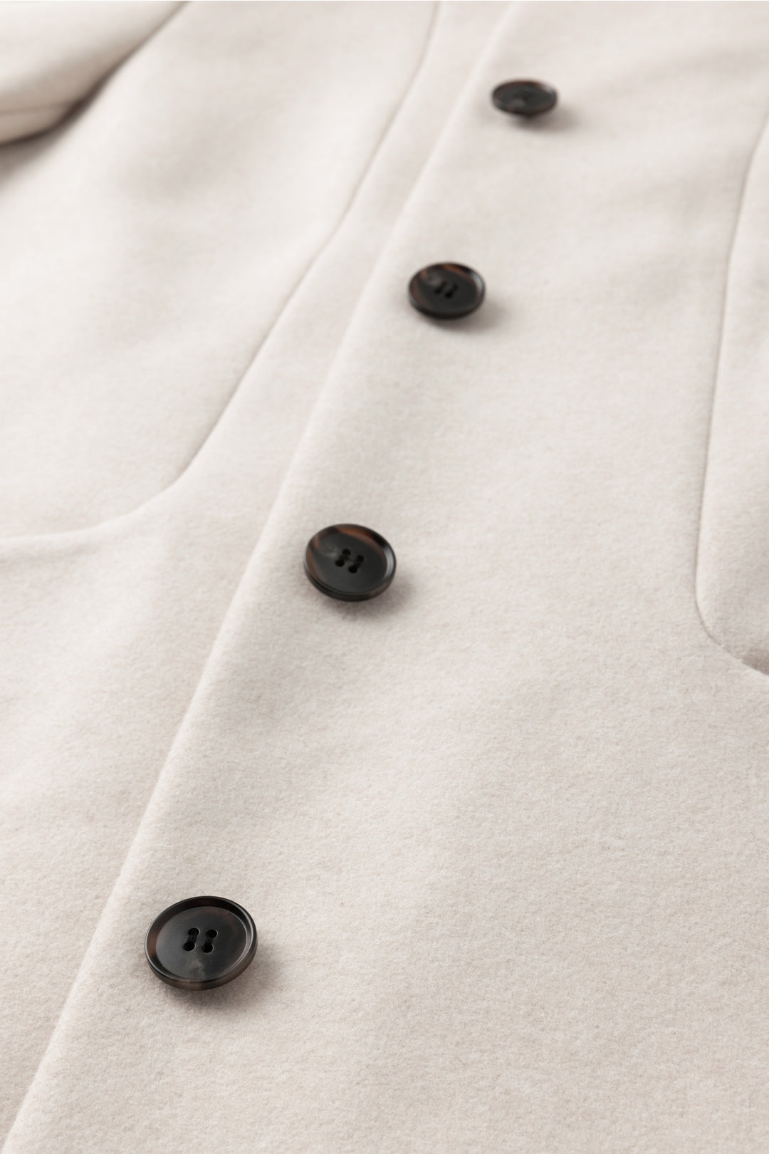 Funnel Neck Cocoon Vegan Wool Coat