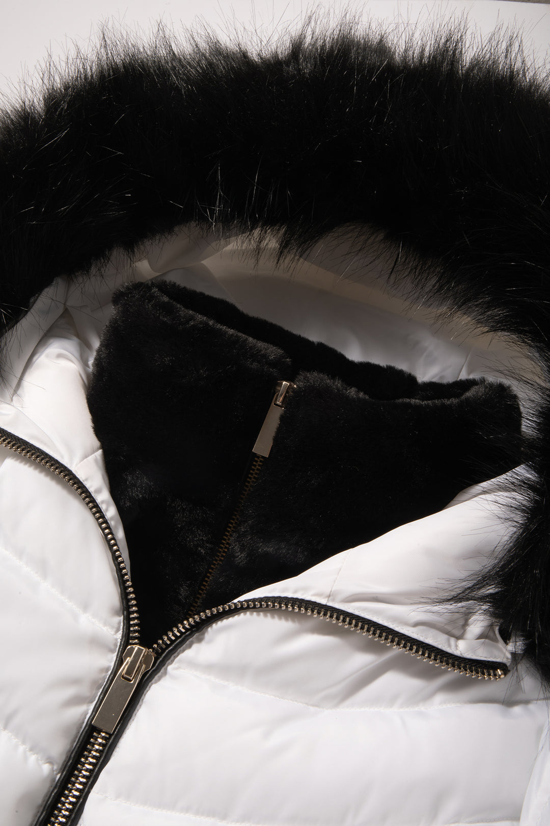 Elastic Waist Short Puffer Jacket with Furry Hood